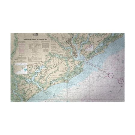 BETSY DRAKE Betsy Drake DM11521 18 x 26 in. Charleston Harbor & Approaches; SC Nautical Map Small Door Mat DM11521